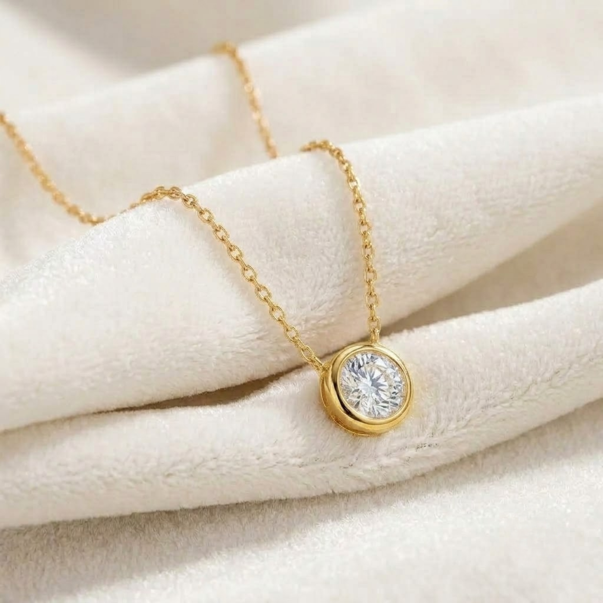 Bezel Diamond Modern Handmade Jewelry