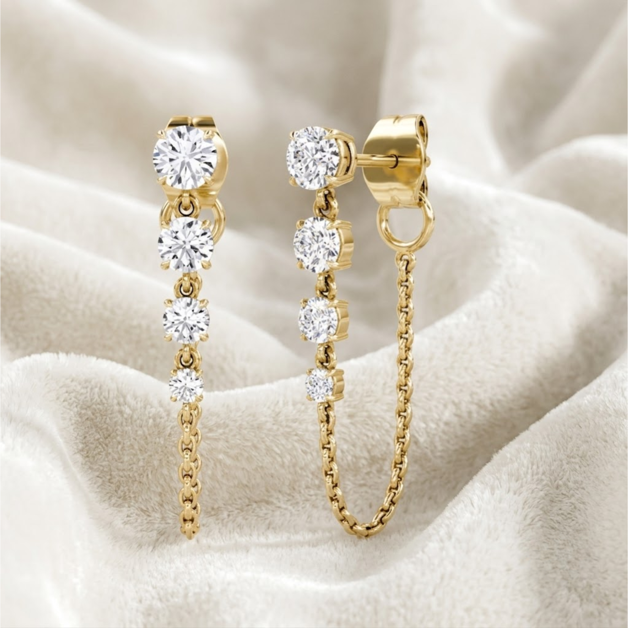 Studs Chain Dangle Earring