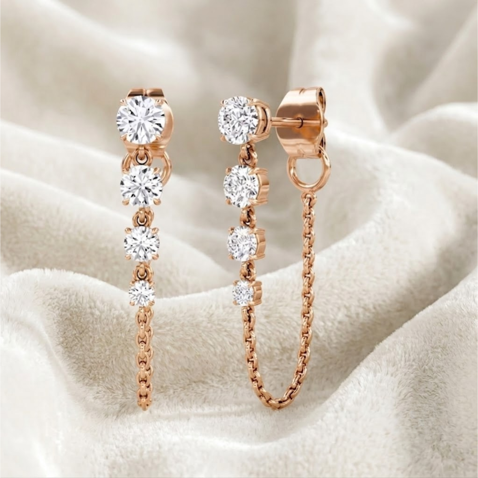 Studs Chain Dangle Earring