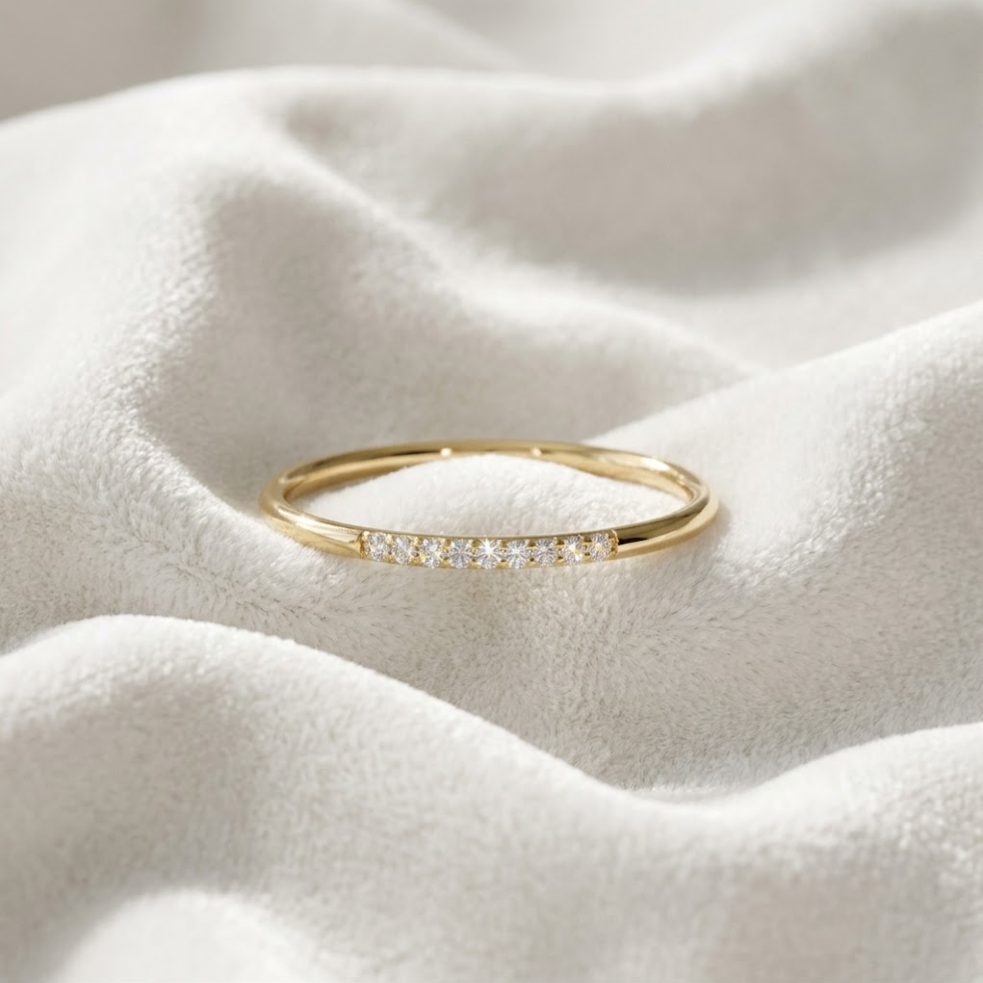 Diamond Wedding Stacking Band