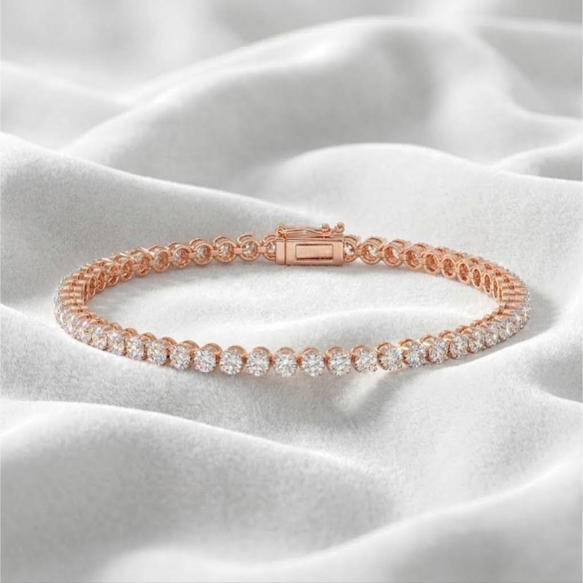 Round Cut Lab Grown Tennis Diamond Bracelet