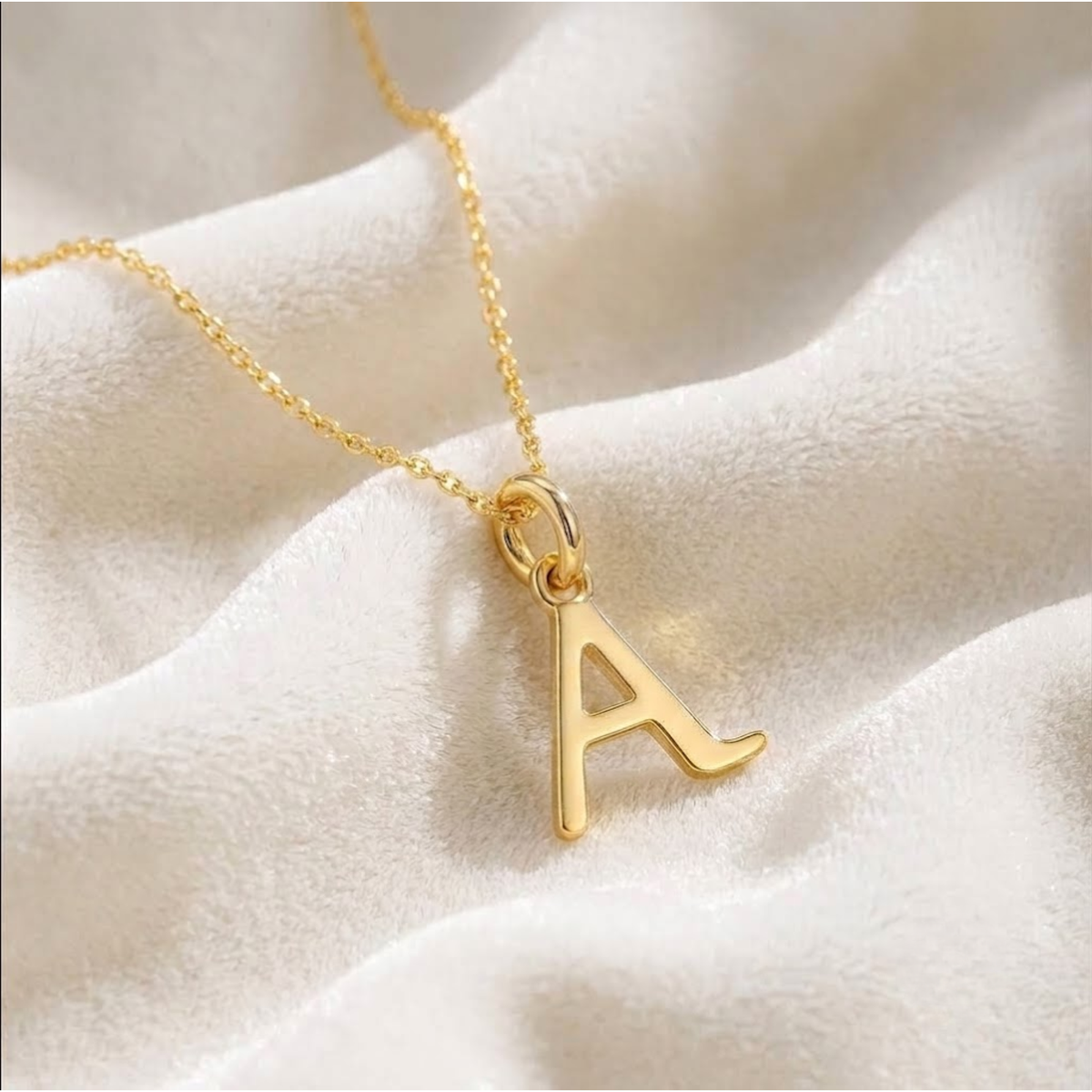 14K Gold Buchstabenkette, Initialenkette, Minimalistische Initialenkette
