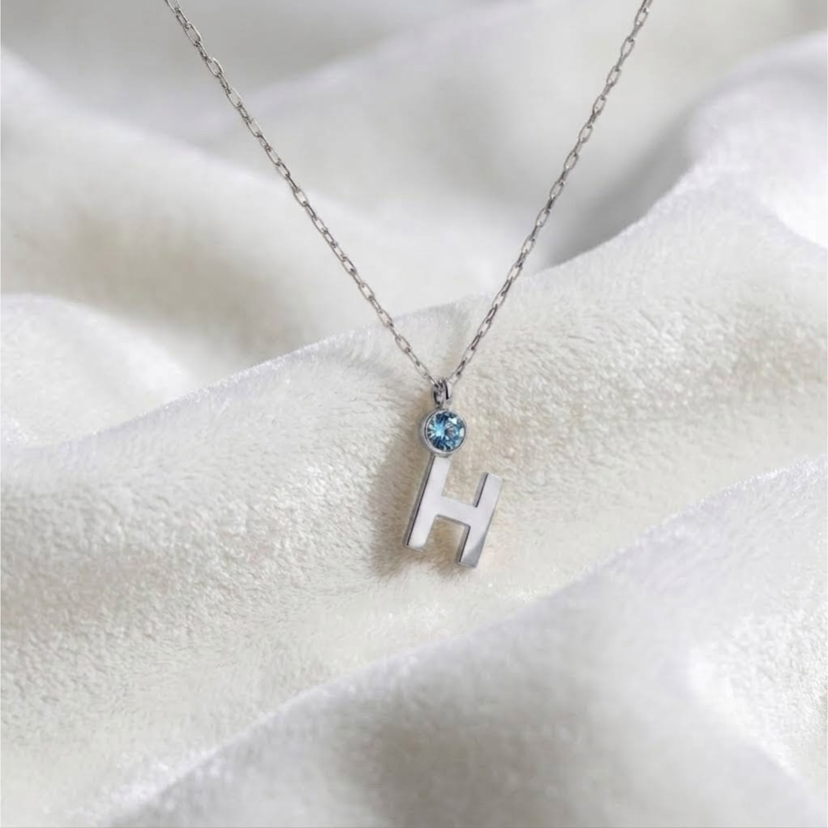 Gold Initial Birthstone Necklace