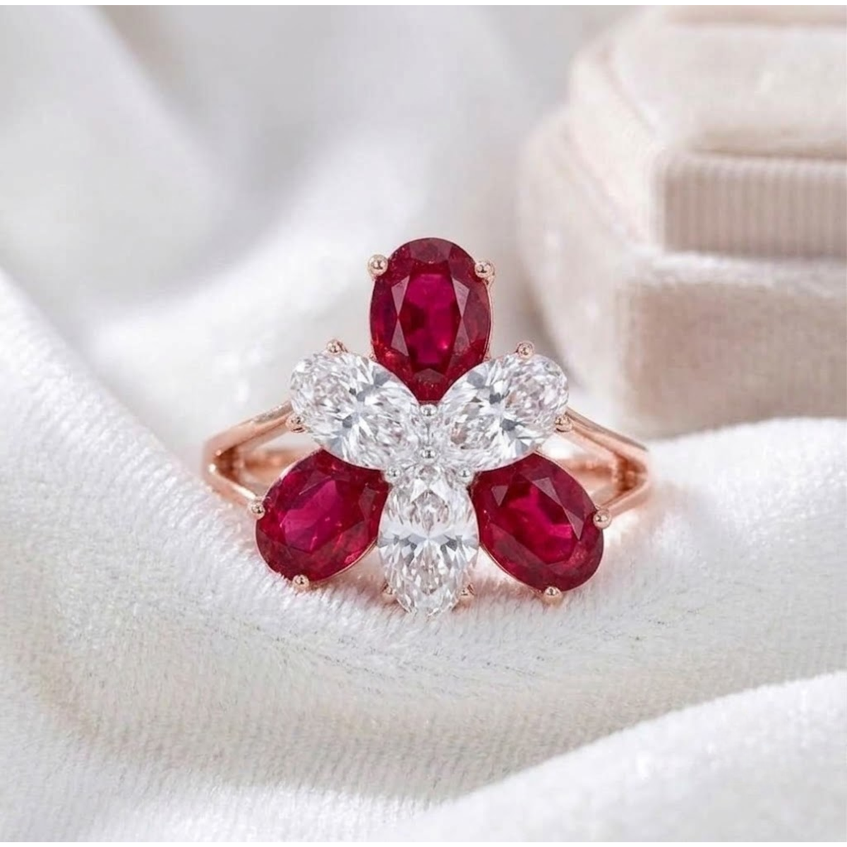 14k Massivgold Rubin Ovalschliff Geburtssteinring