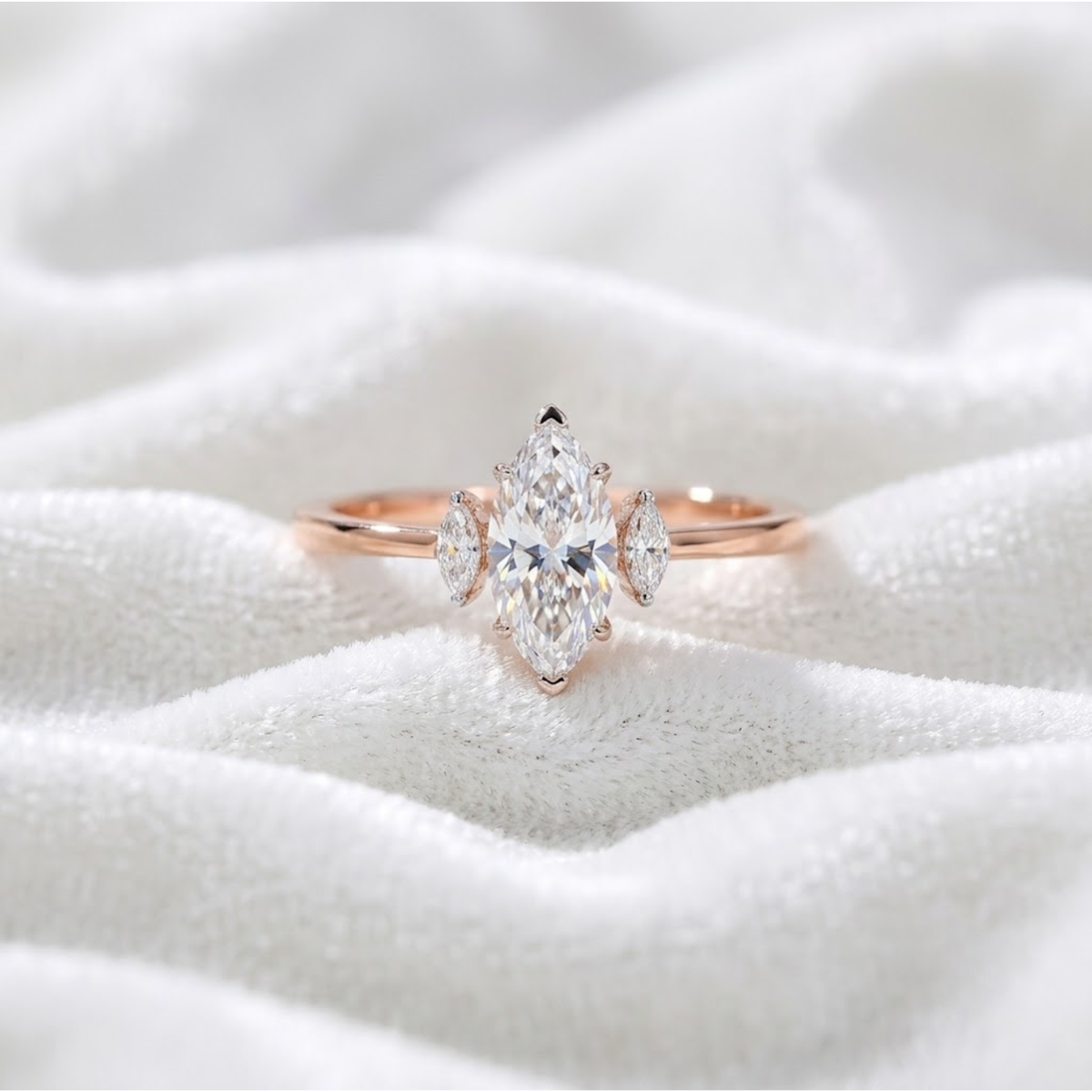 Marquise Cut Lab Created Solitaire Ring