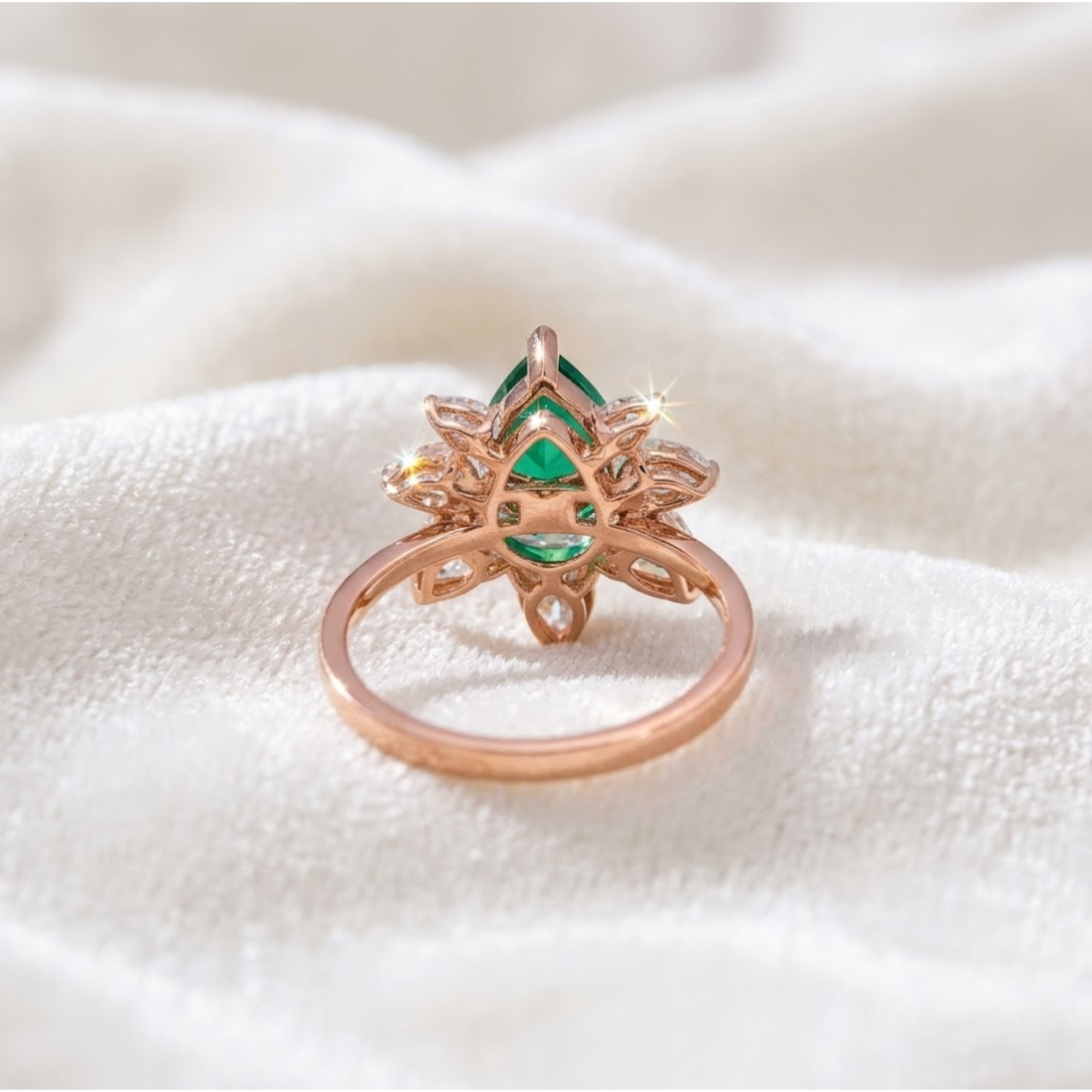 14K Roségold Diamantring, birnenförmiger Diamant Verlobungsring