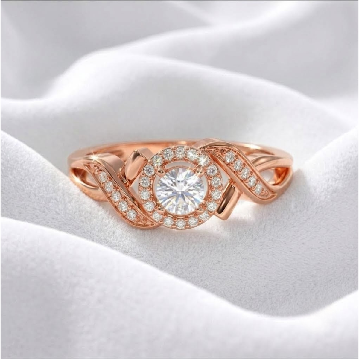 Gold Round Lab Grown Diamond Engagement Ring