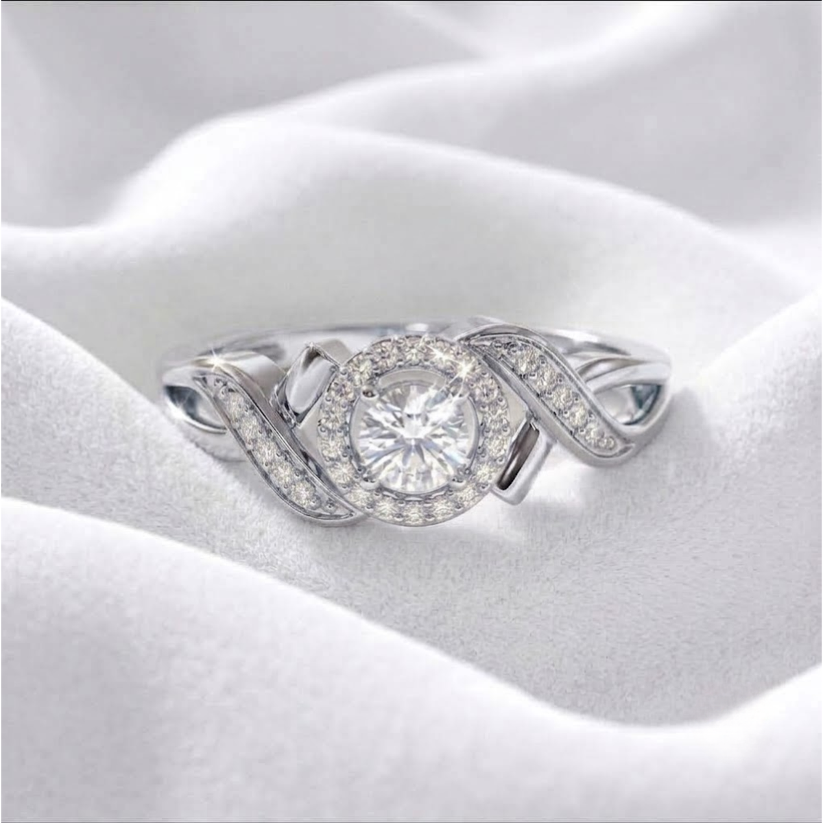 Gold Round Lab Grown Diamond Engagement Ring