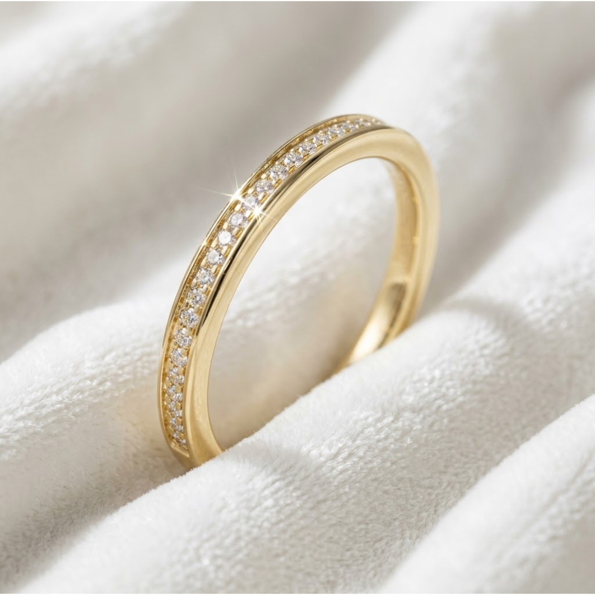 Channel Set Round Half Eternity Lab Grown Diamond Wedding Band