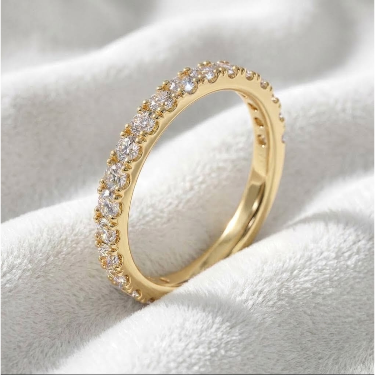 Half Eternity Lab Grown Diamond Stackable Wedding Band