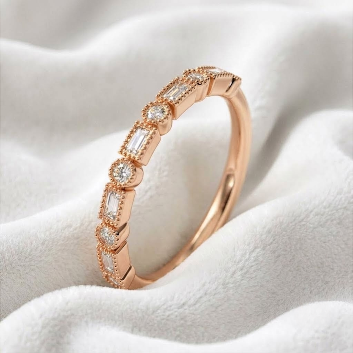 Mix Shape Lab Grown Diamond Wedding Band