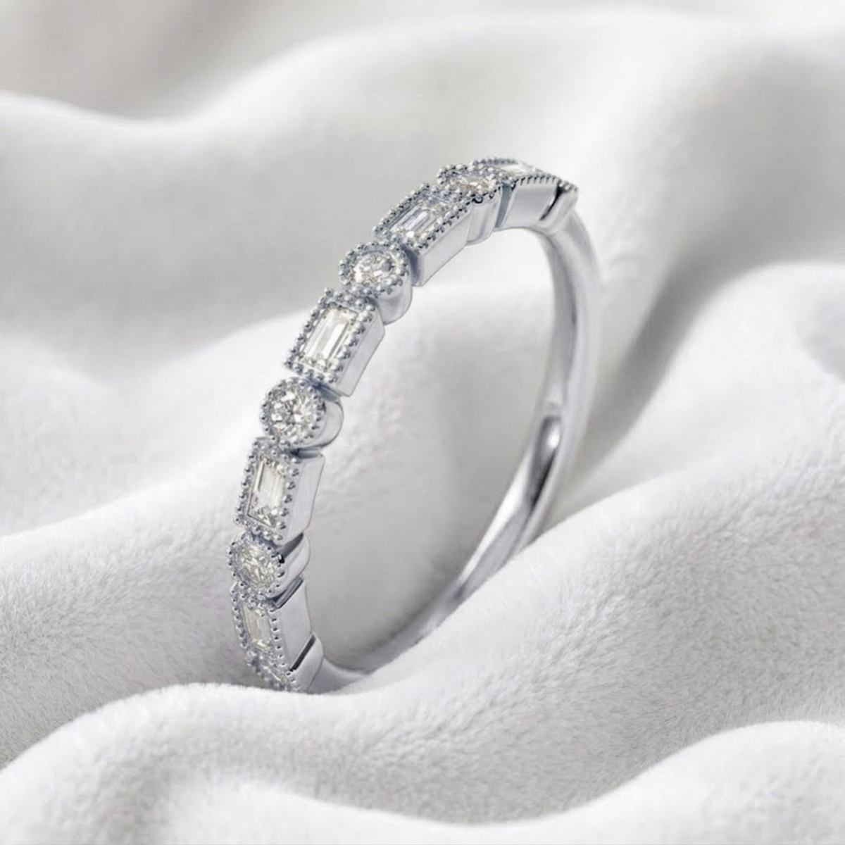 Mix Shape Lab Grown Diamond Wedding Band