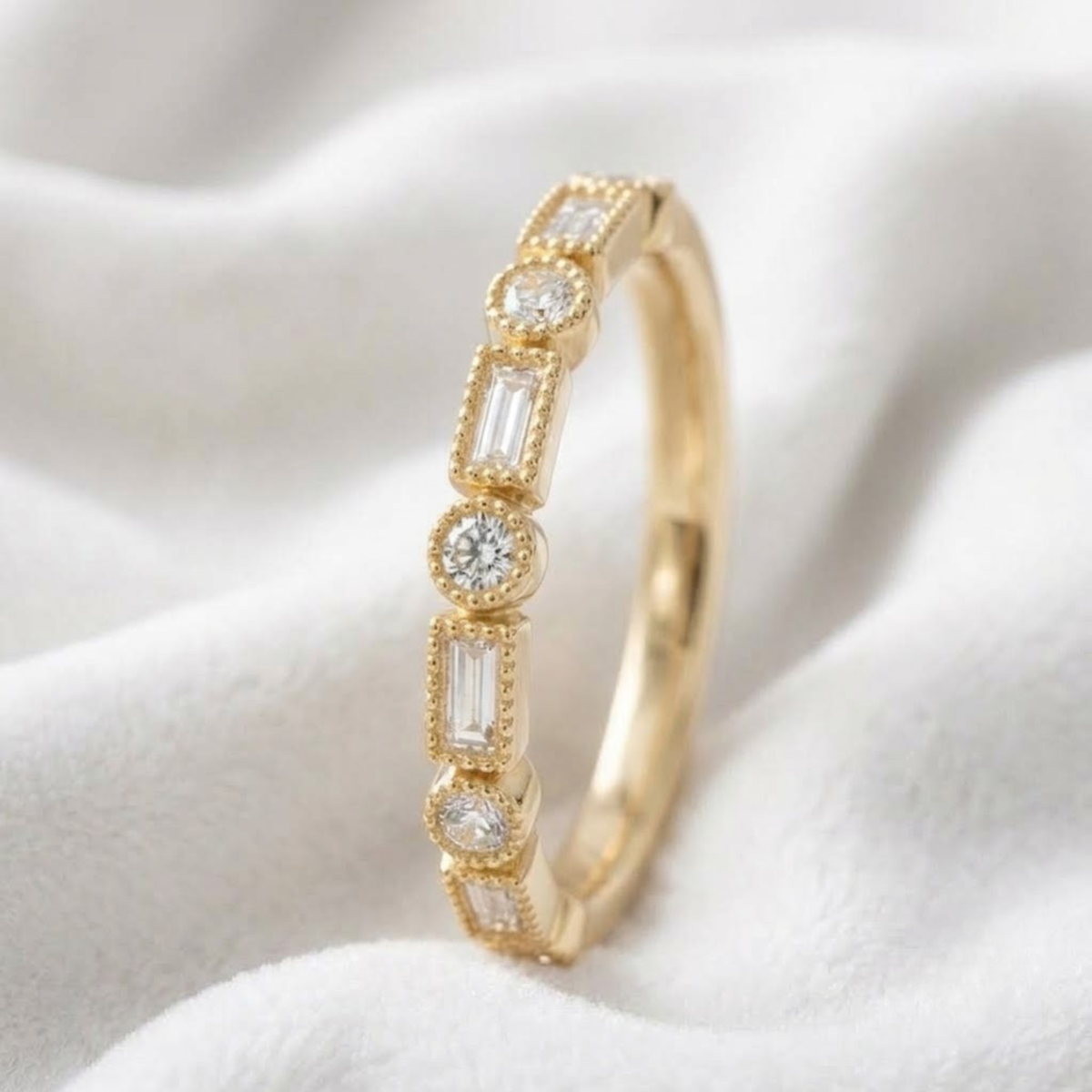 Mix Shape Lab Grown Diamond Wedding Band