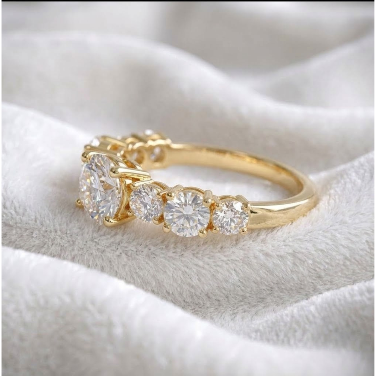 Round Cut Lab Grown Diamond Simple Engagement Ring