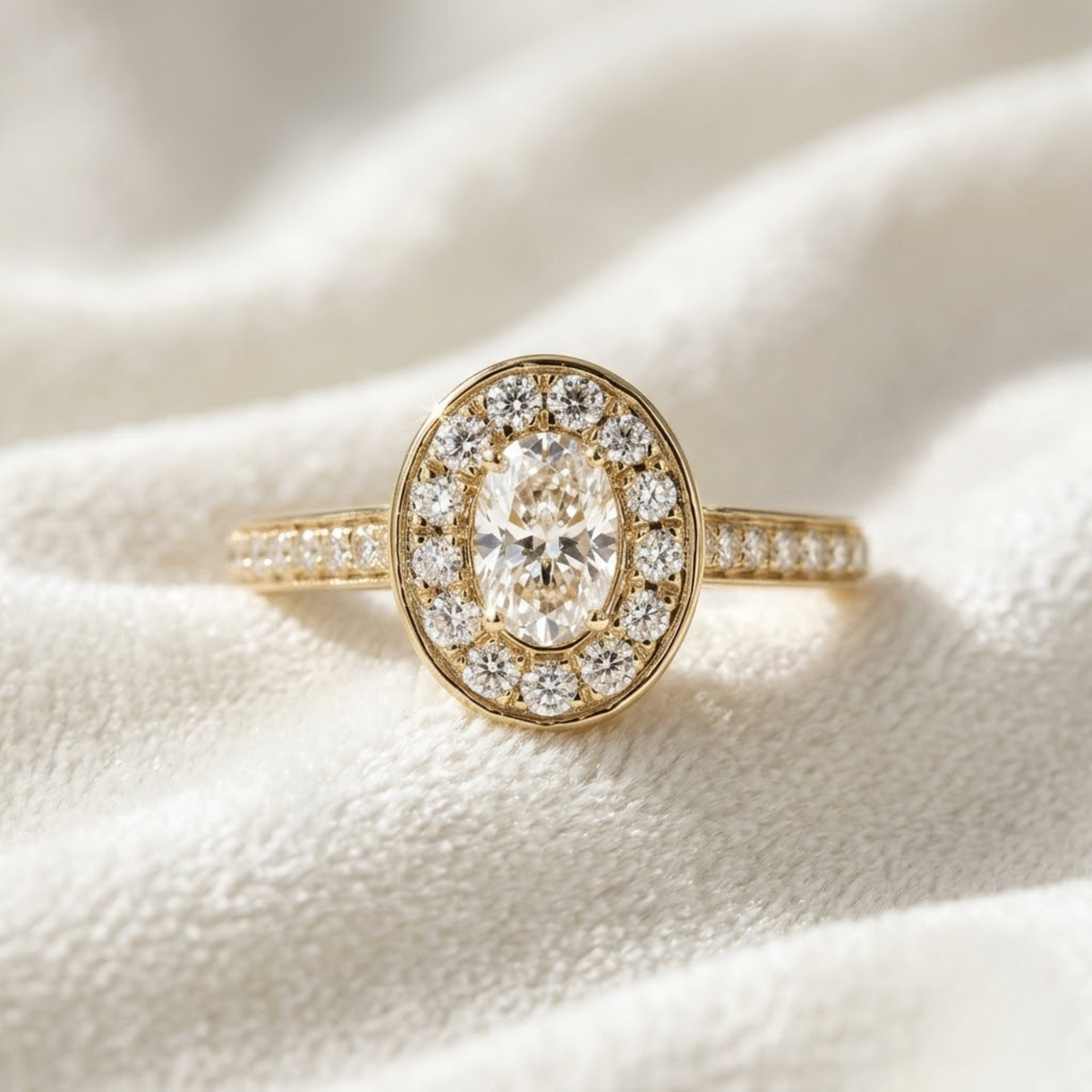 Oval Cut Lab Grown Diamond Engagement Ring