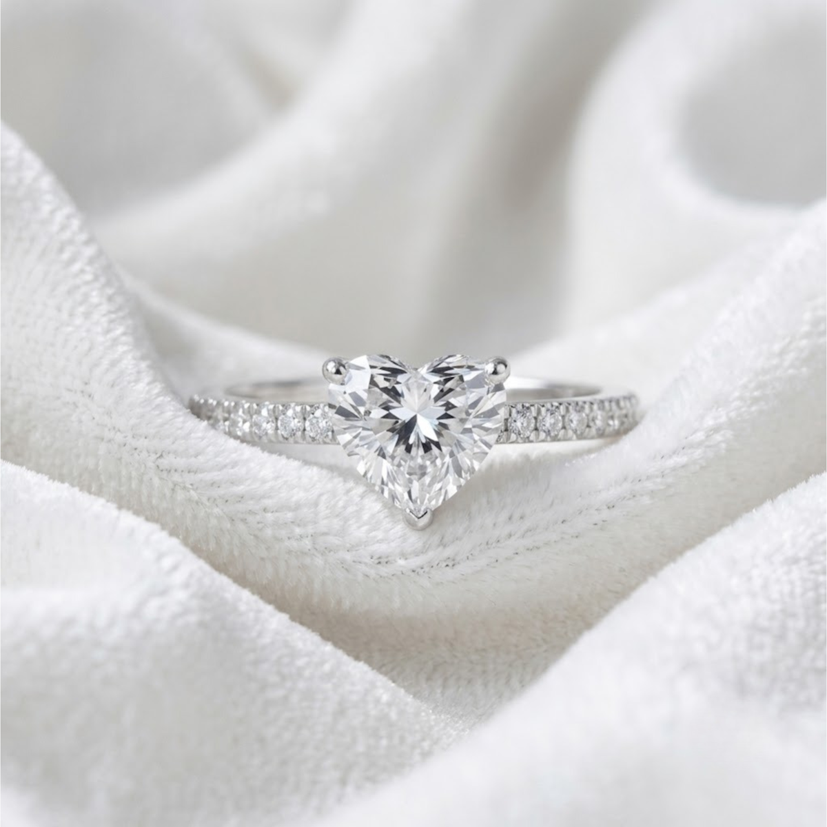 Heart-Shape Solitaire Diamond Ring