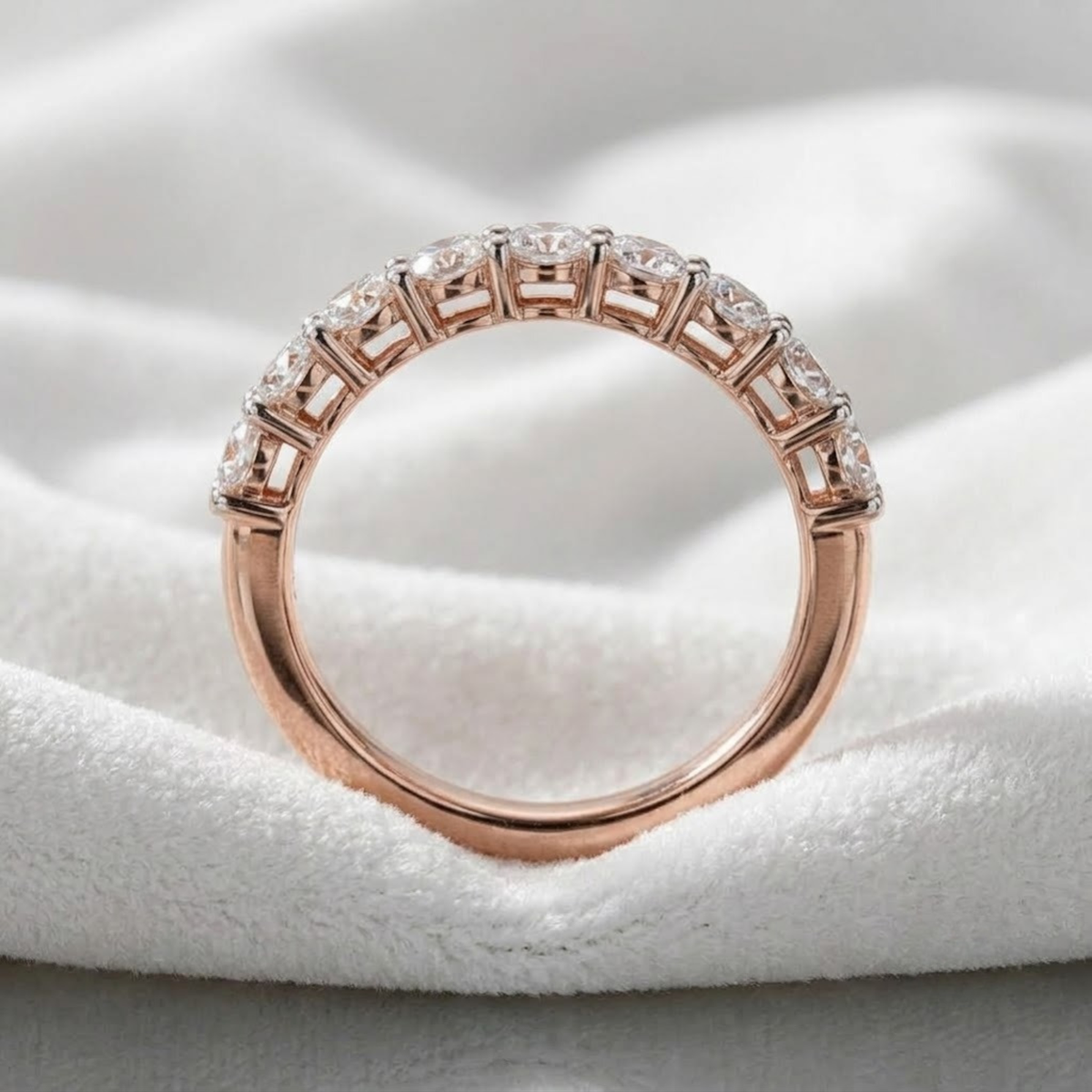 Lab Grown Diamond 14K Rose Gold Wedding Band