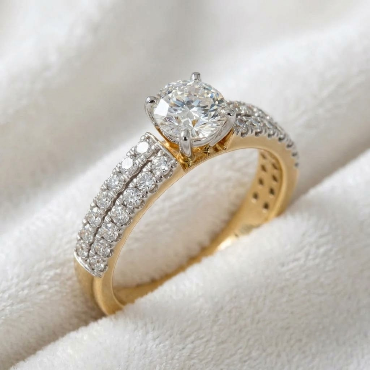 Round Cut Lab Grown Diamond Solitaire Engagement Ring