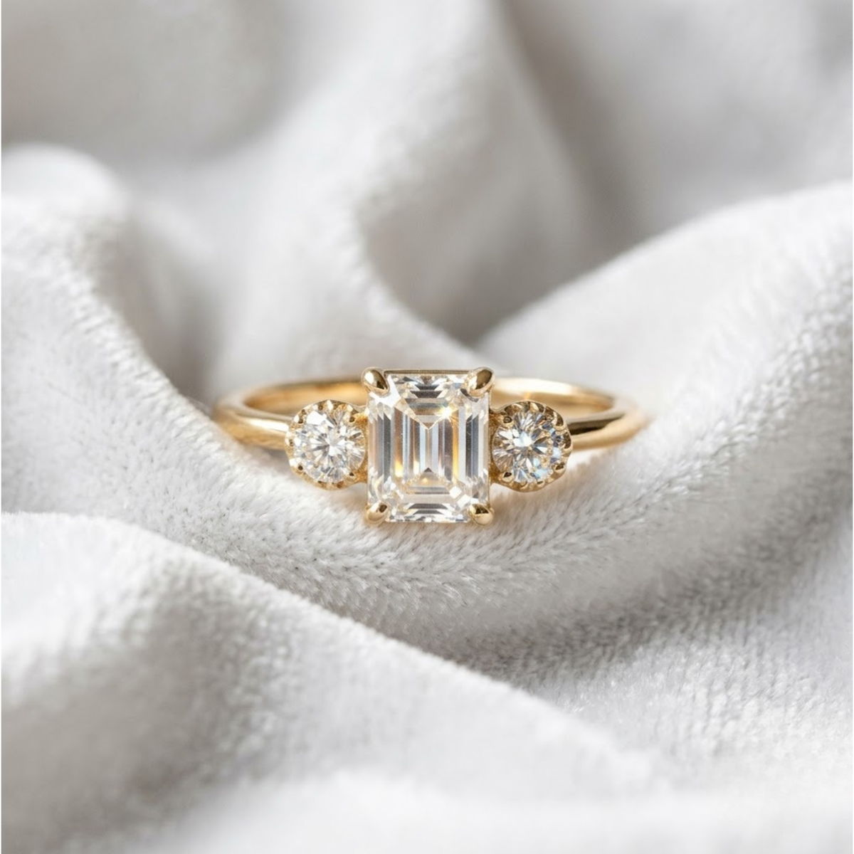 Emerald Cut Lab Diamond Vintage Ring