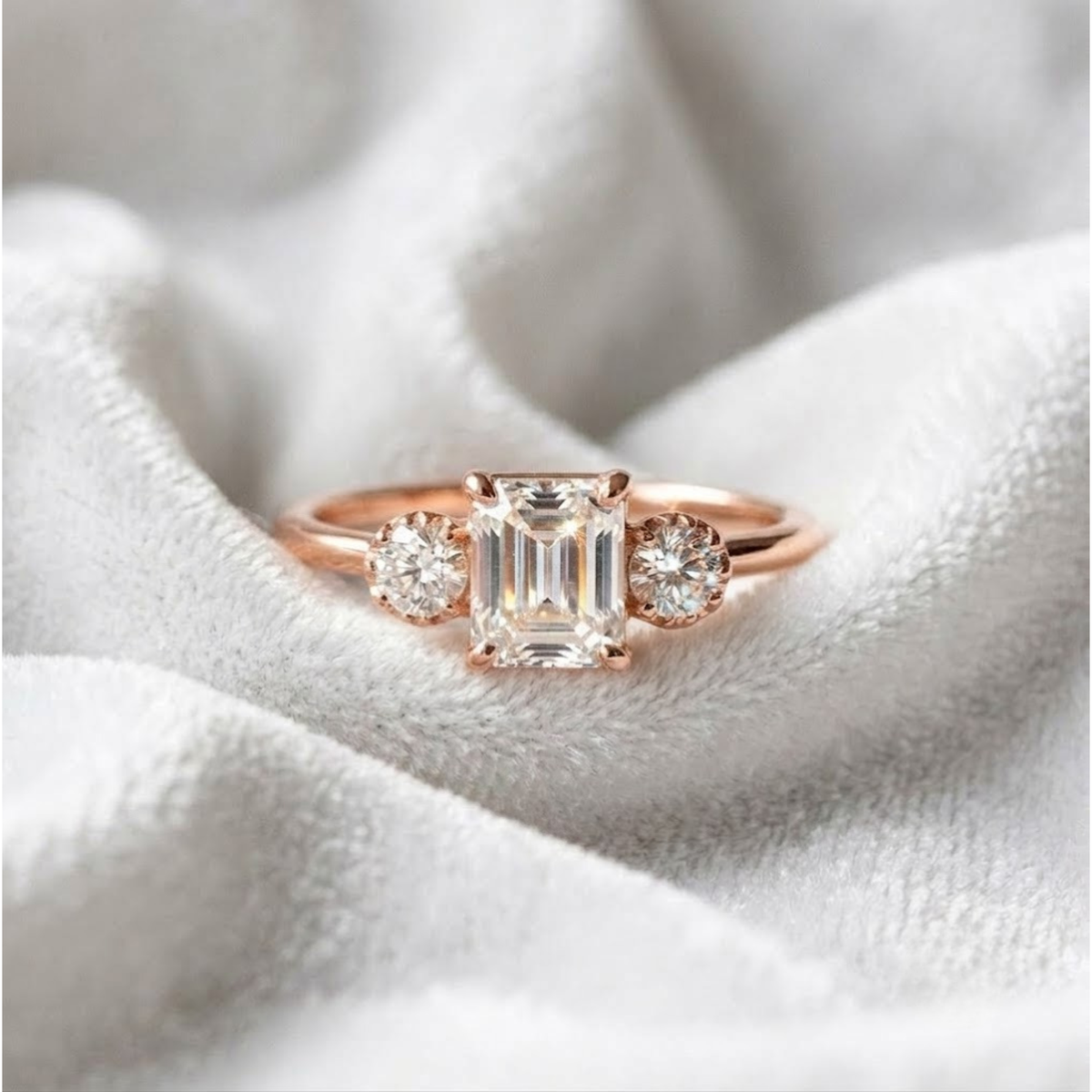 Emerald Cut Lab Diamond Vintage Ring