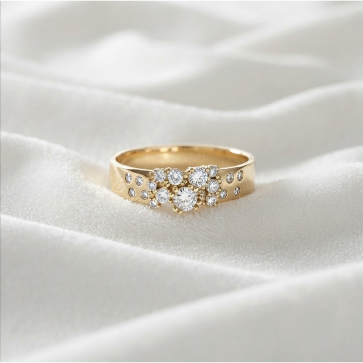 Cluster Wedding Band Ring