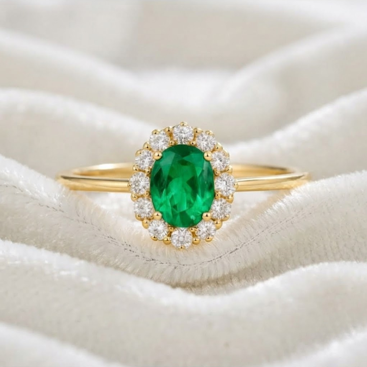 Classic Oval Cut Emerald Ring