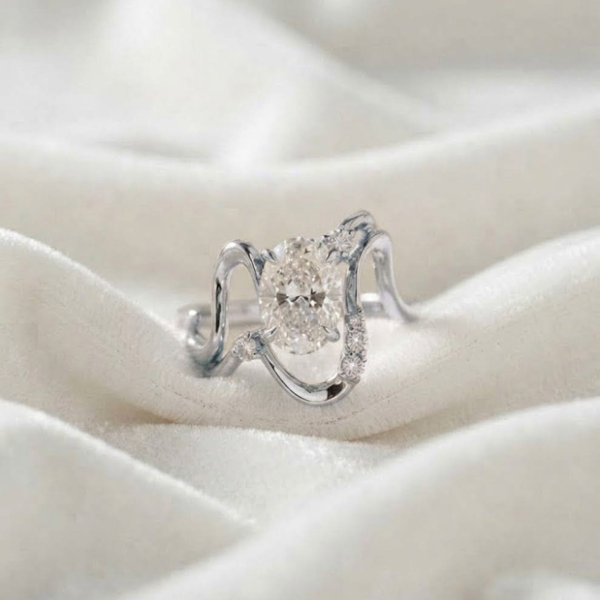 Oval Lab Grown Diamond Engagement Ring