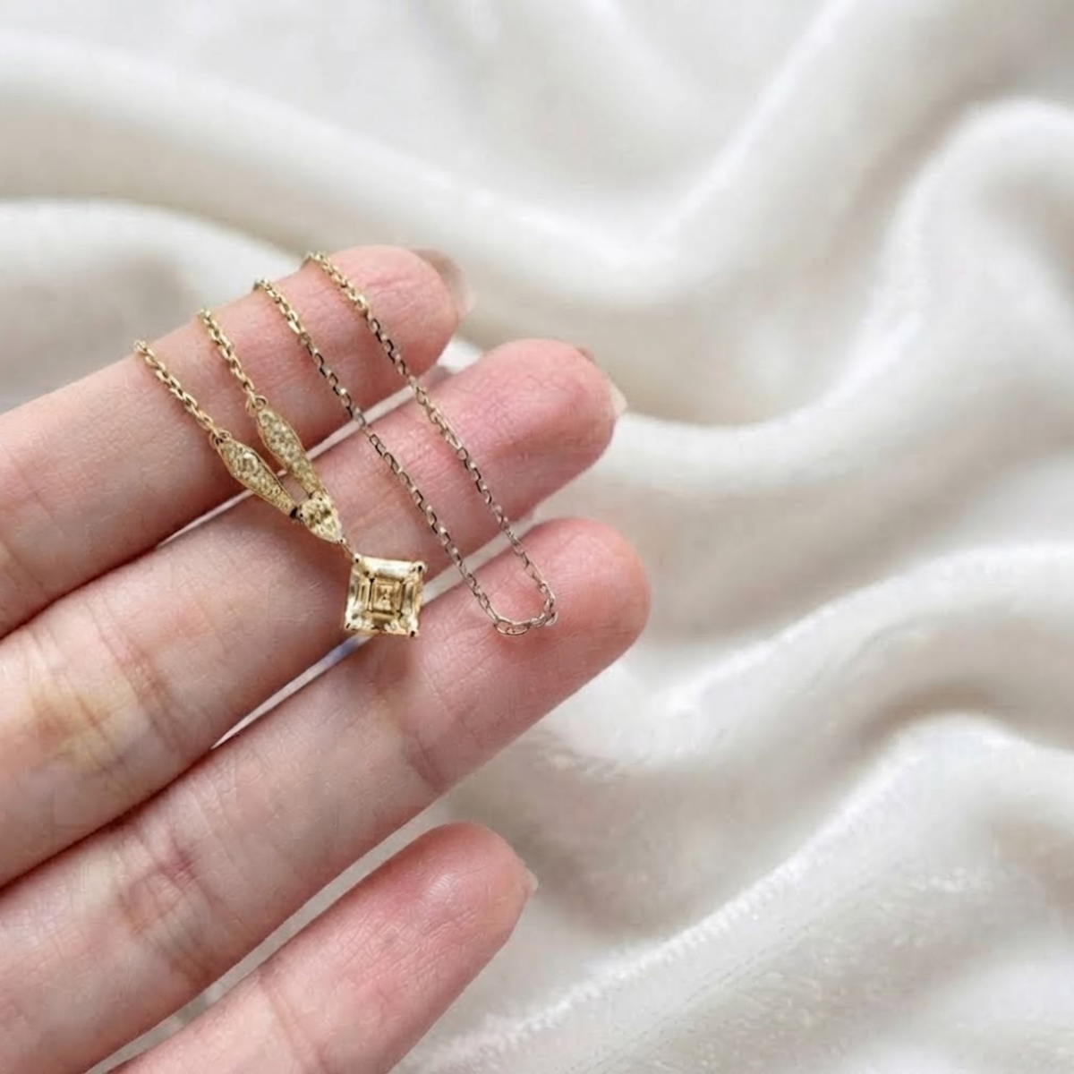 Asscher necklace Lab Grown Diamond Necklace