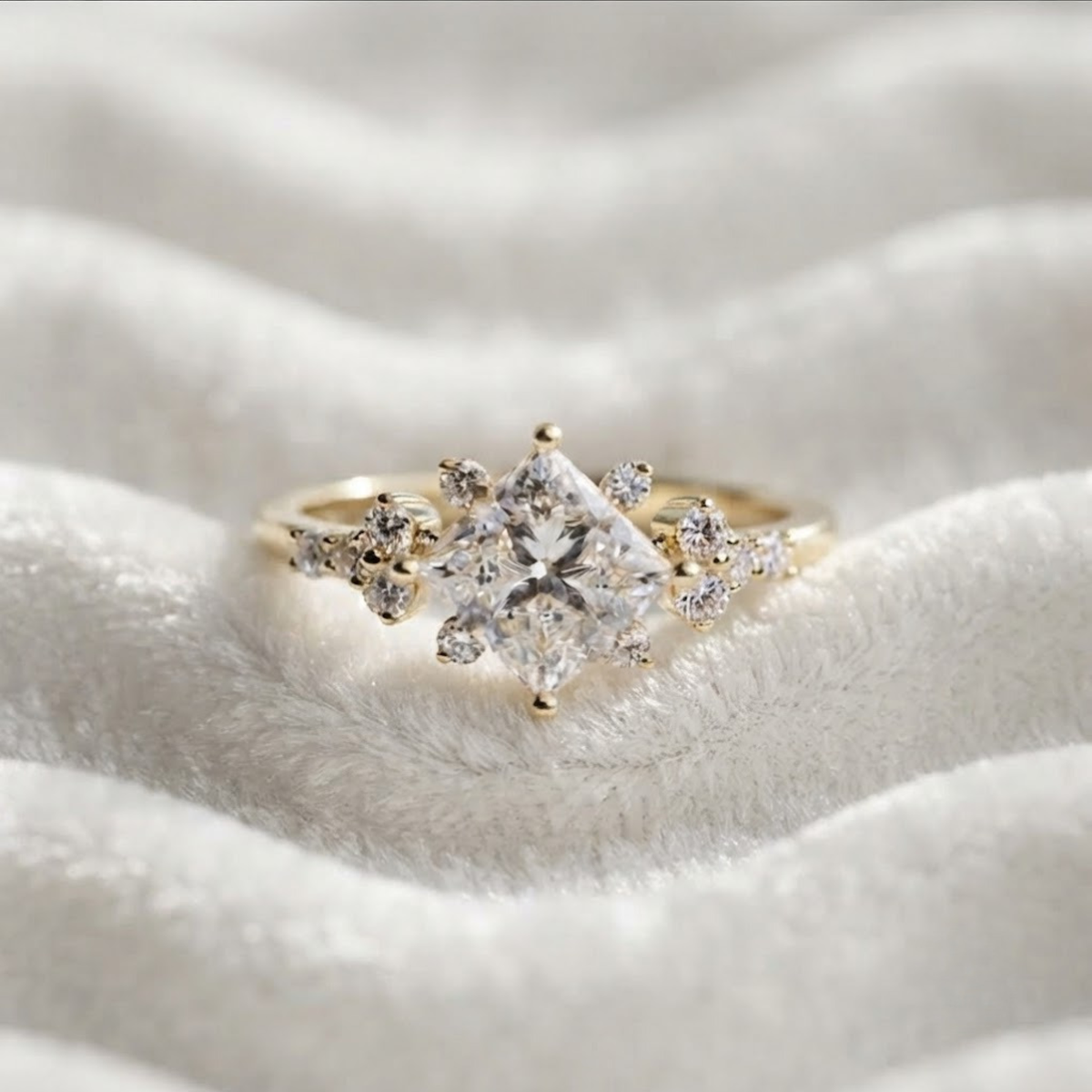 Princess Cut Stylish Solitaire Engagement Ring