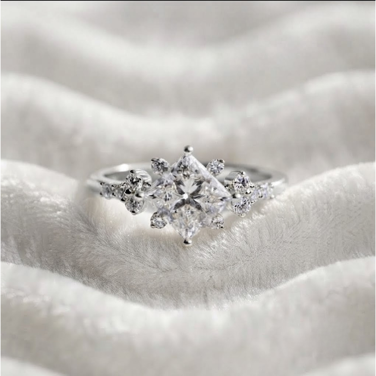 Princess Cut Stylish Solitaire Engagement Ring