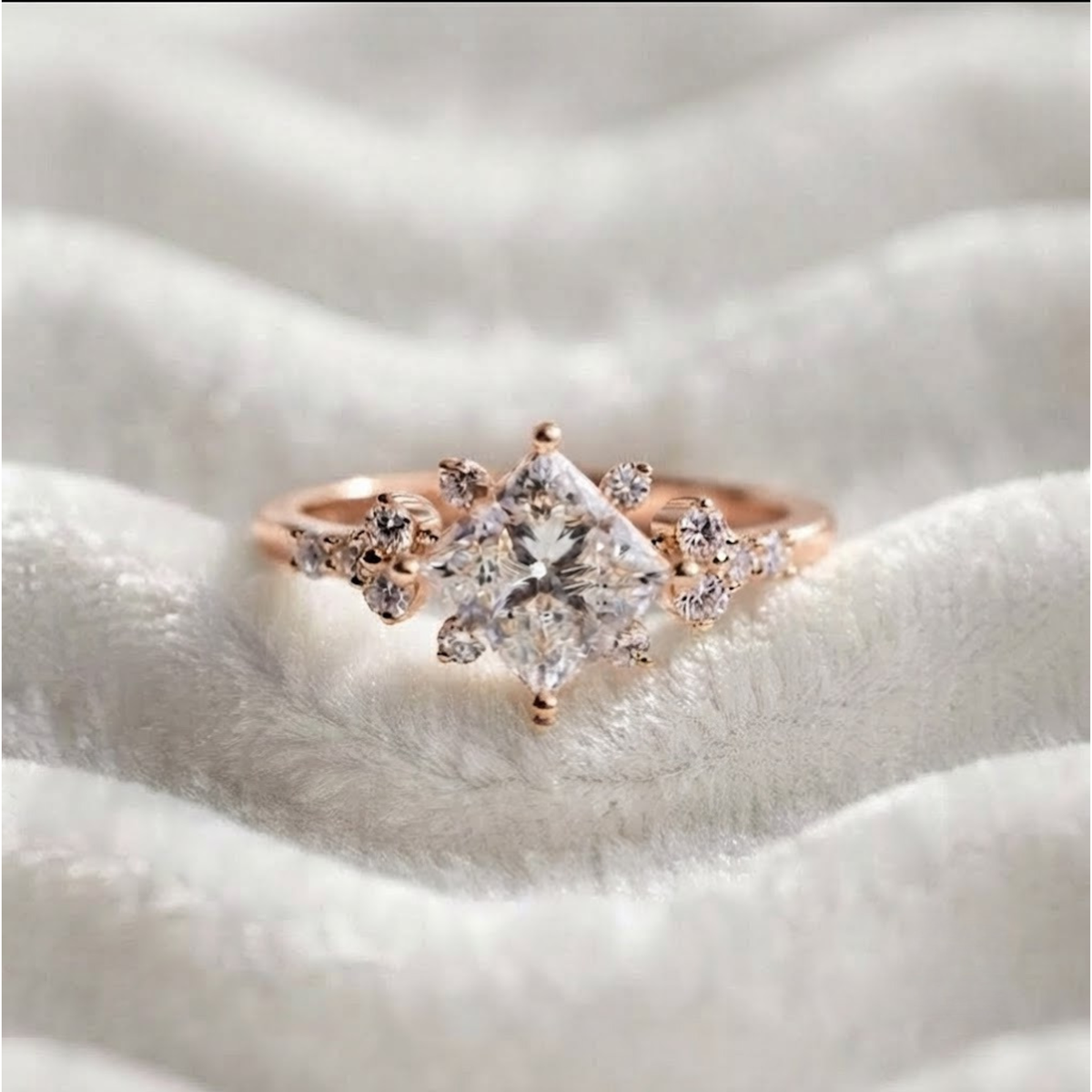 Princess Cut Stylish Solitaire Engagement Ring