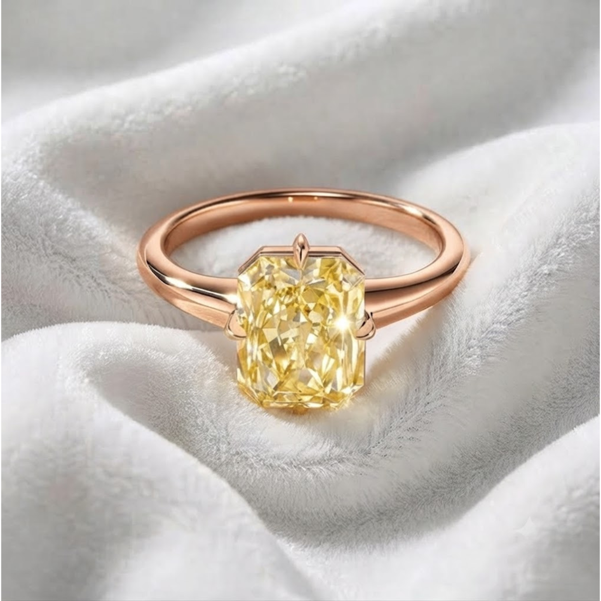 Radiant cut diamond fancy brownish yellow diamond