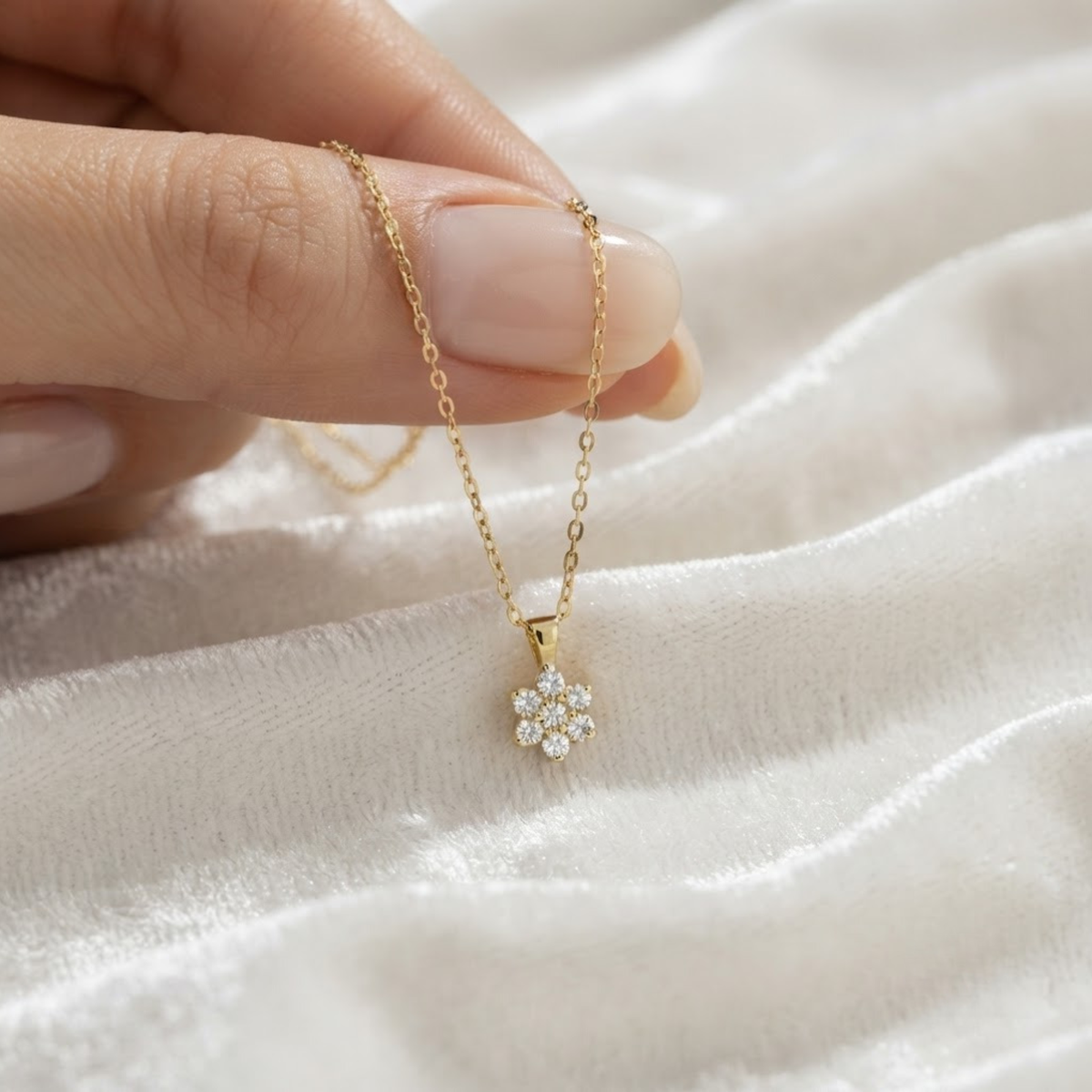 Diamond Flower Necklace