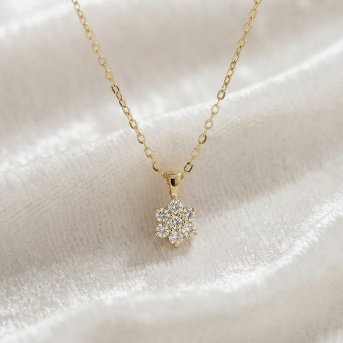 Diamond Flower Necklace