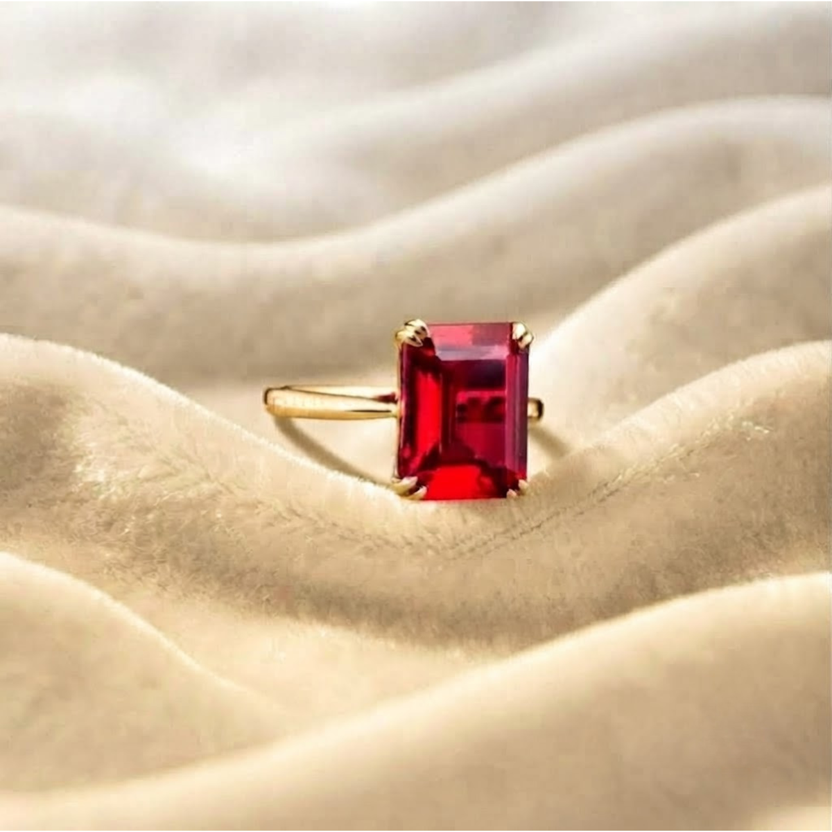 Ruby Solitaire Minimalist Ring