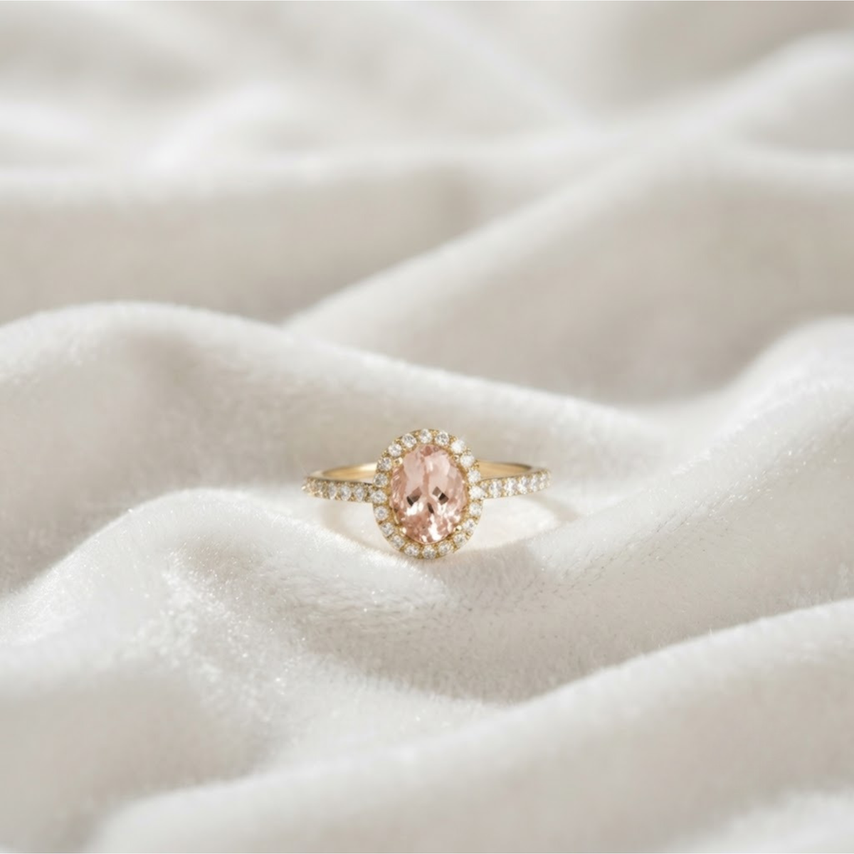 Oval Morganite Wedding Ring