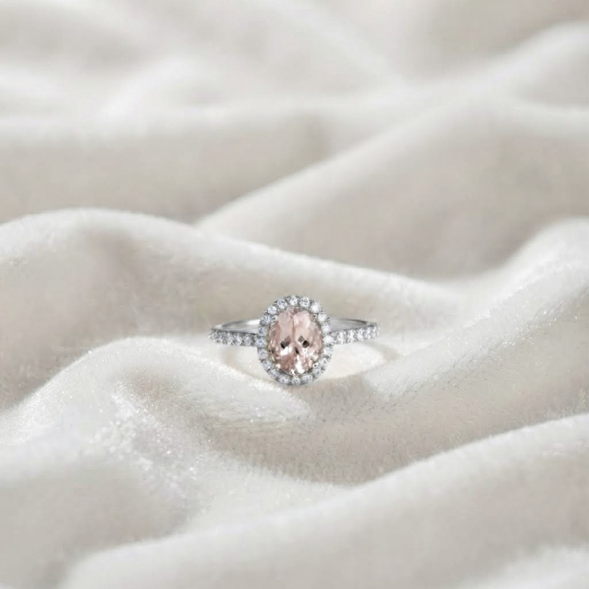 Oval Morganite Wedding Ring
