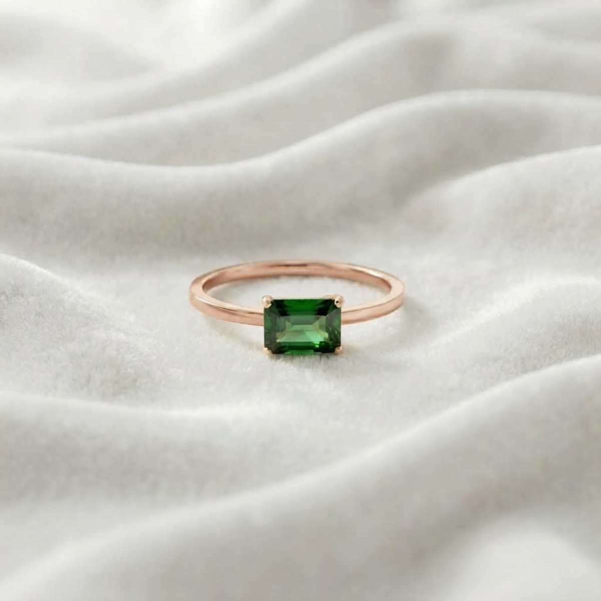 Birthstone Solitaire Wedding Ring Her
