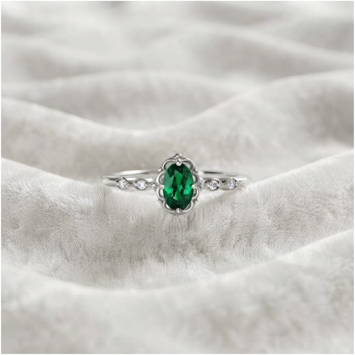Halo Birthstone Jewelry Engagement Band