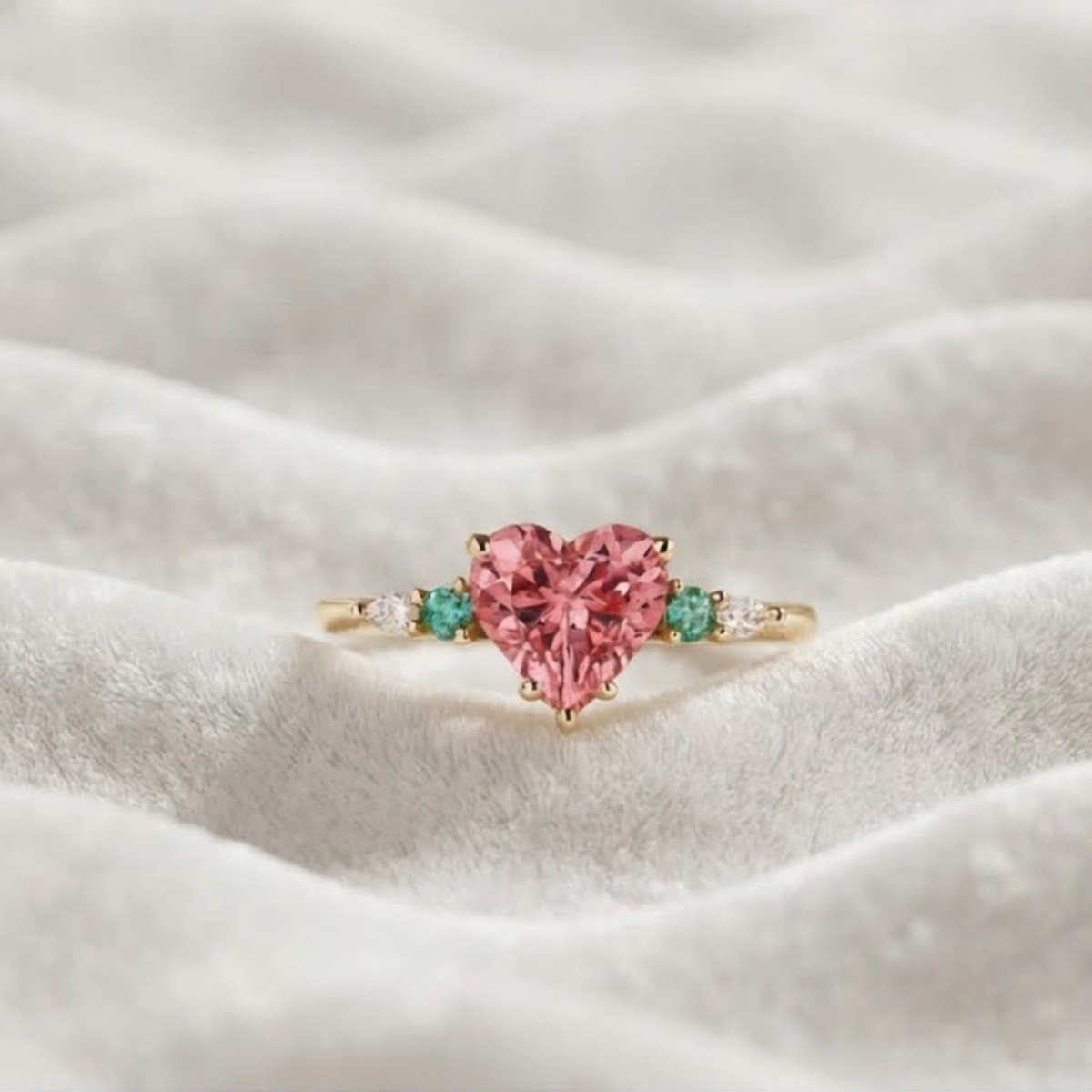 Heart Pink Sapphire gemstone Engagement Ring