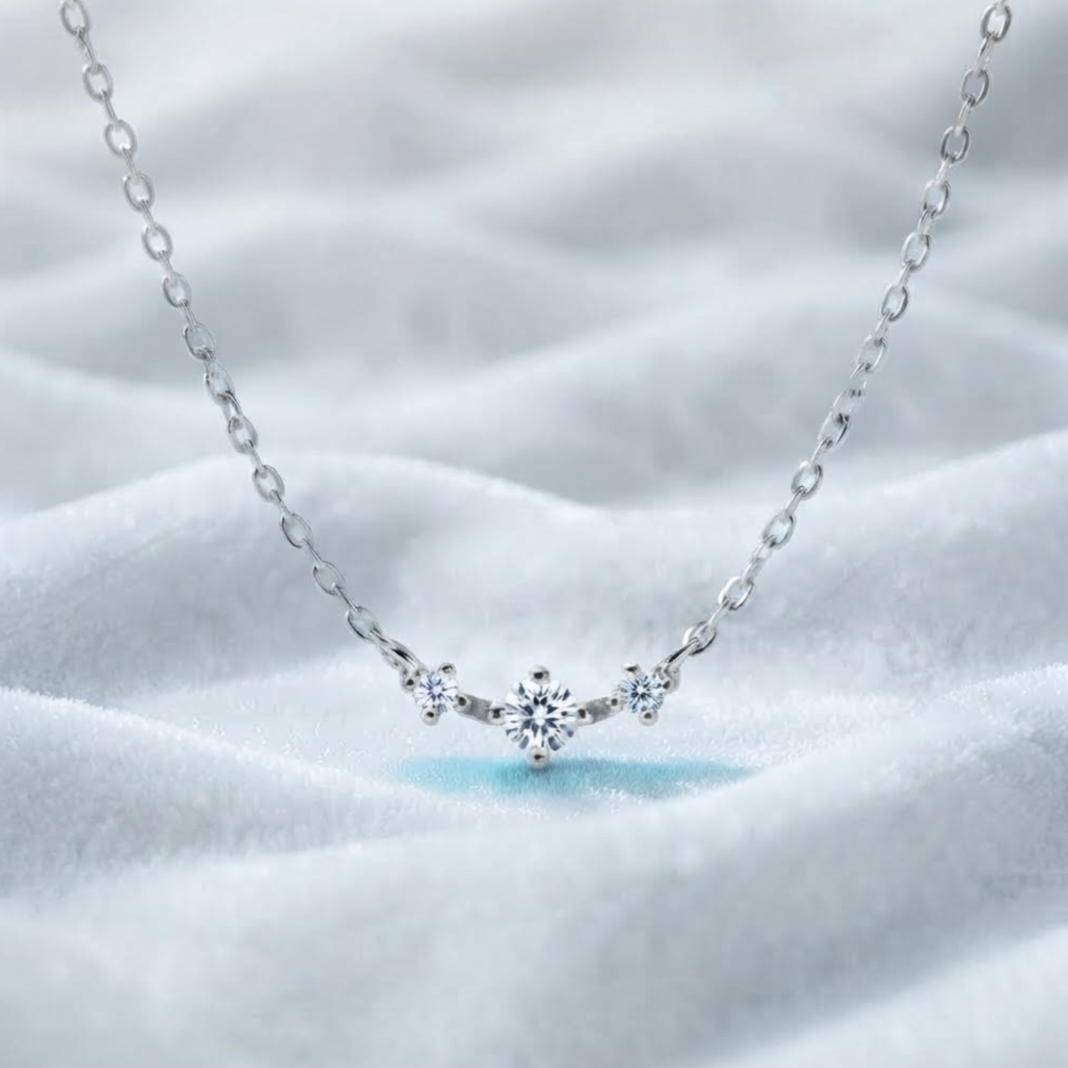 Three Stone Diamond Necklace