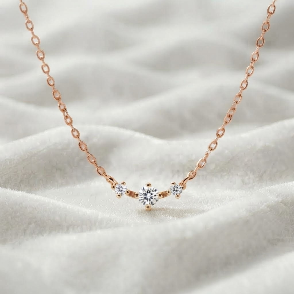 Three Stone Diamond Necklace