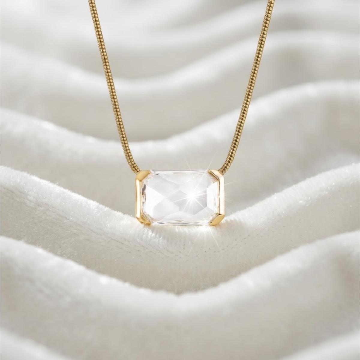 Emerald Rose Cut Solitaire Pendant Necklace