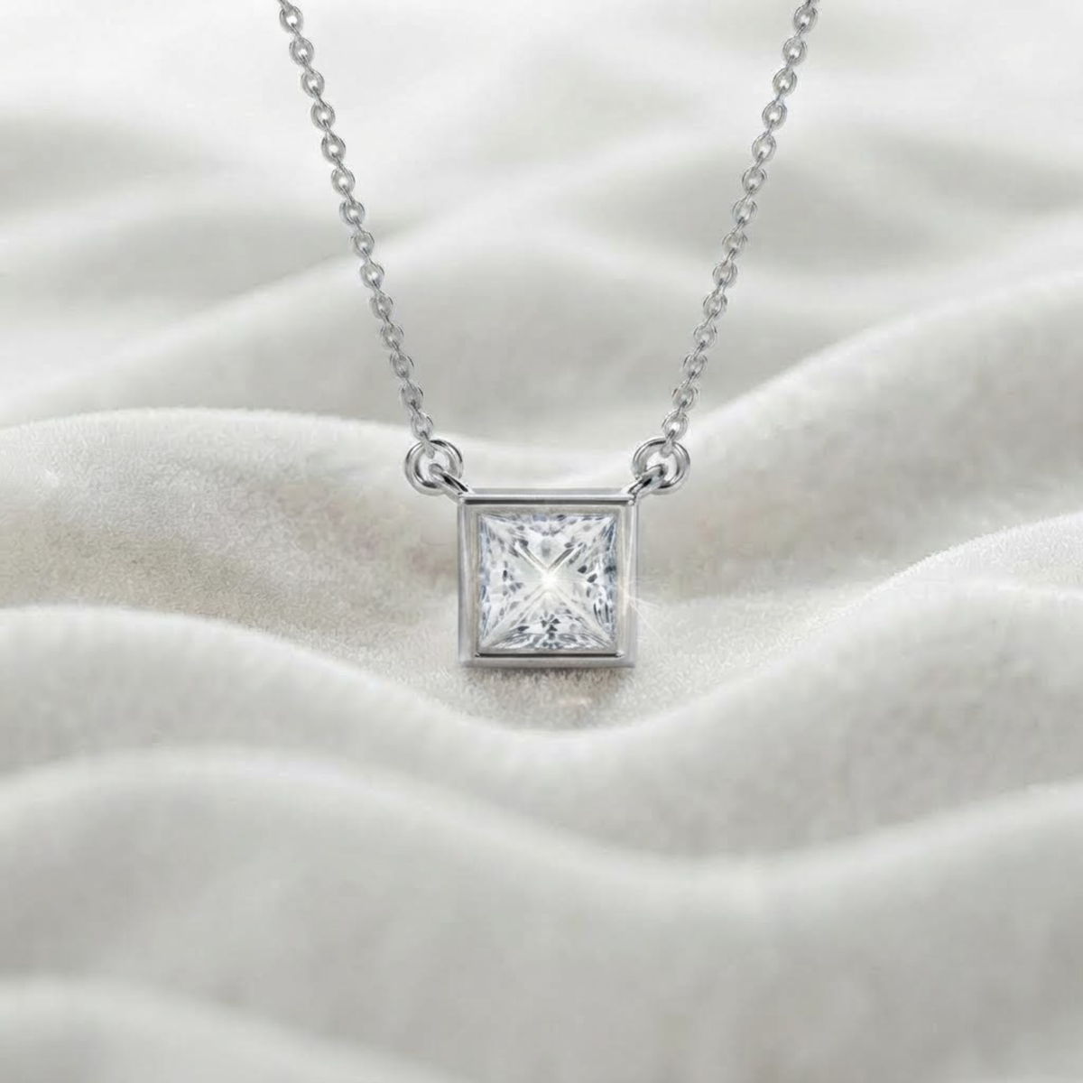 Princess Bezel Tennis Necklace