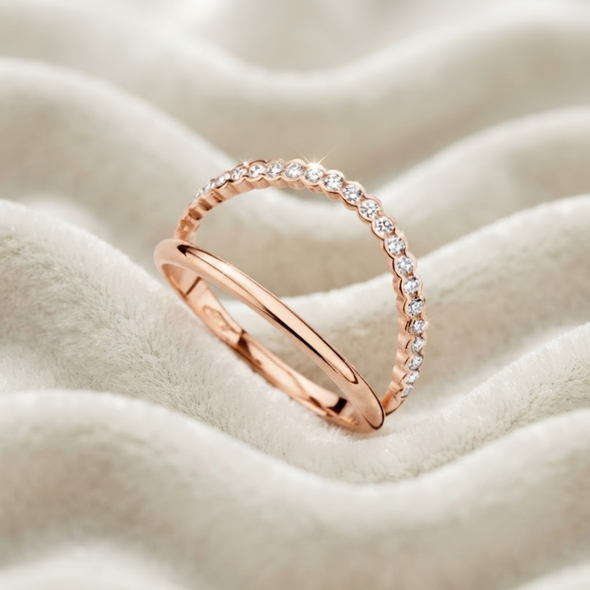 Round Diamond Stacking Wedding Band