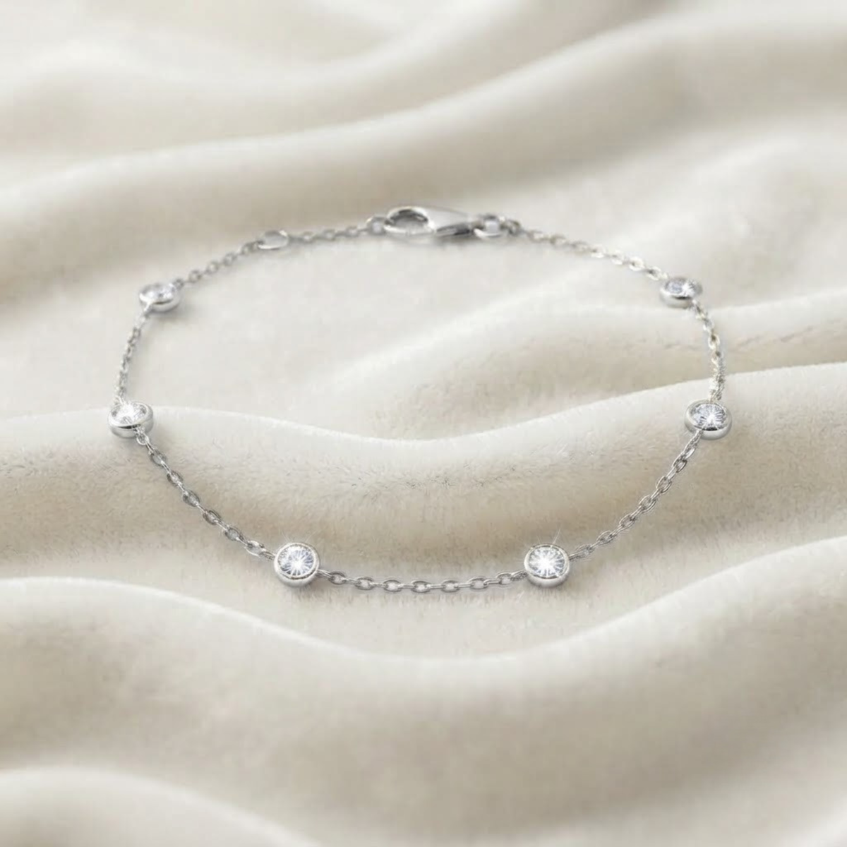 Diamond Station Bracelet for Women