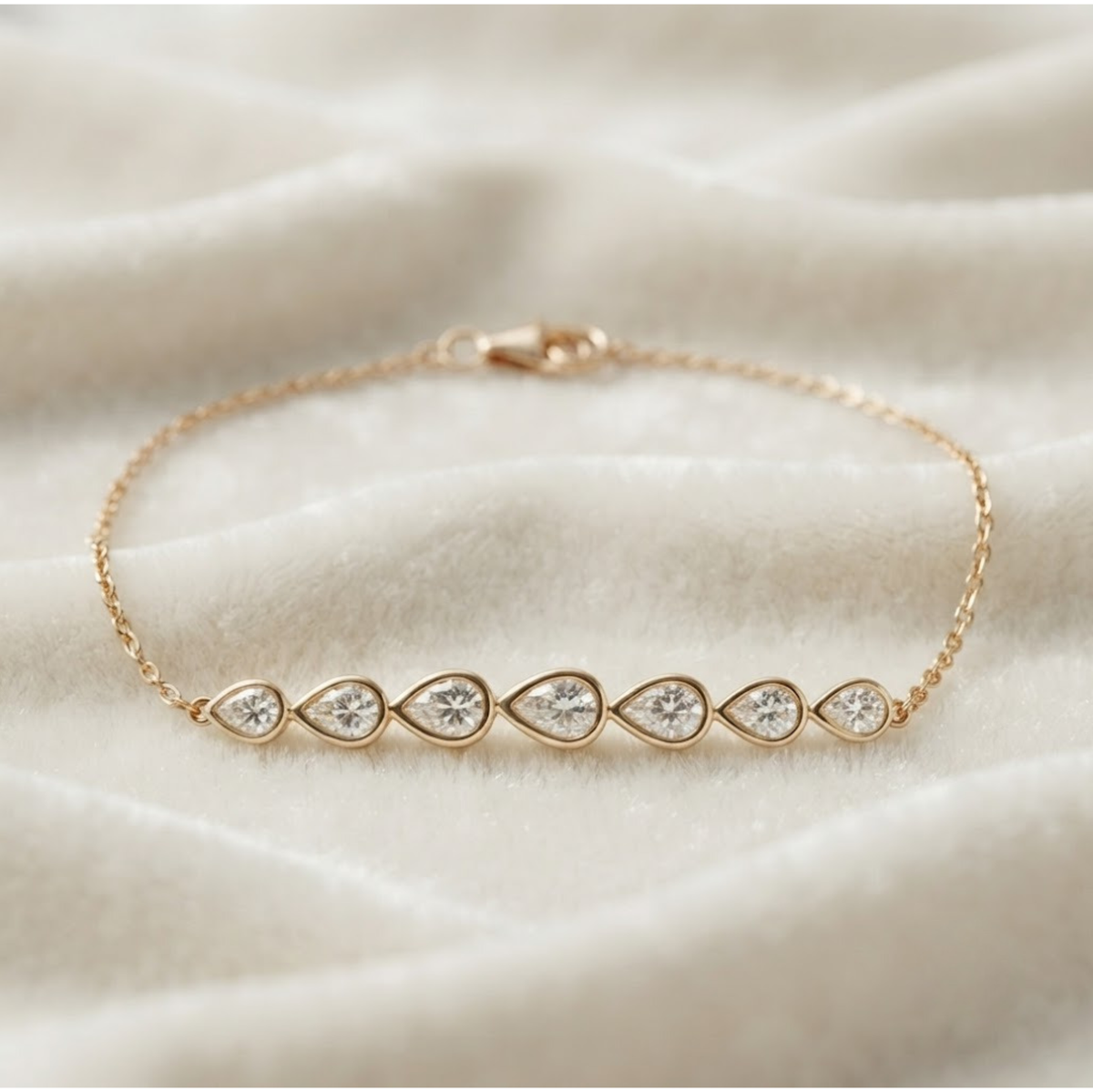 Bezel Pear Diamond Bracelet