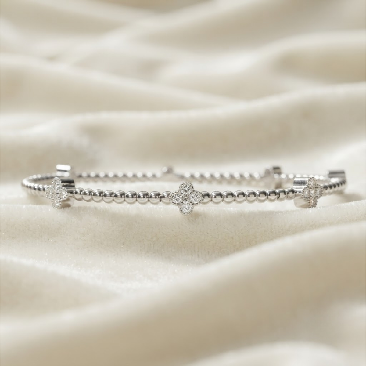 Beaded Flexible Bangle Bracelet