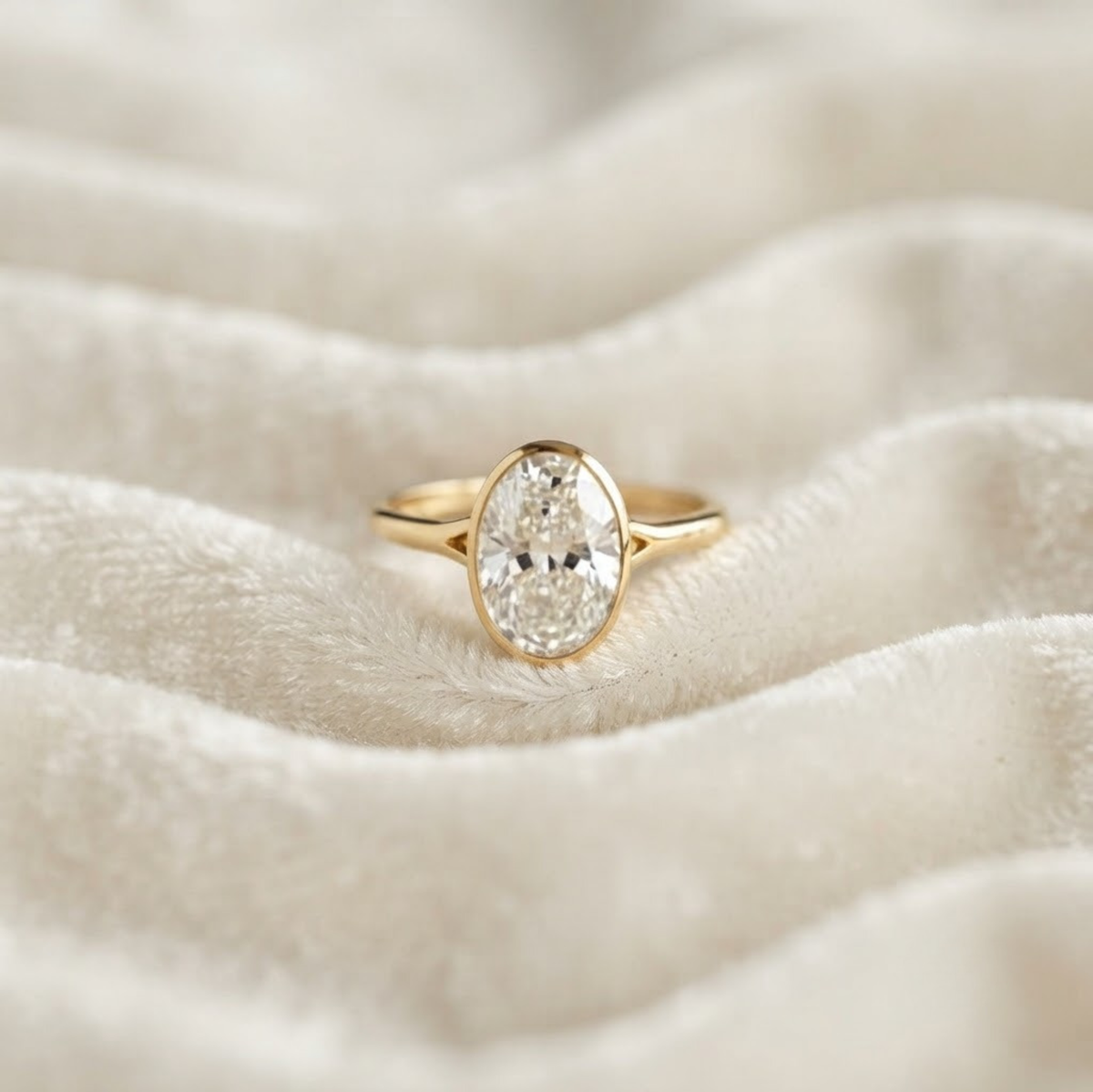 Oval Cut Lab Grown Diamond Engagement Ring