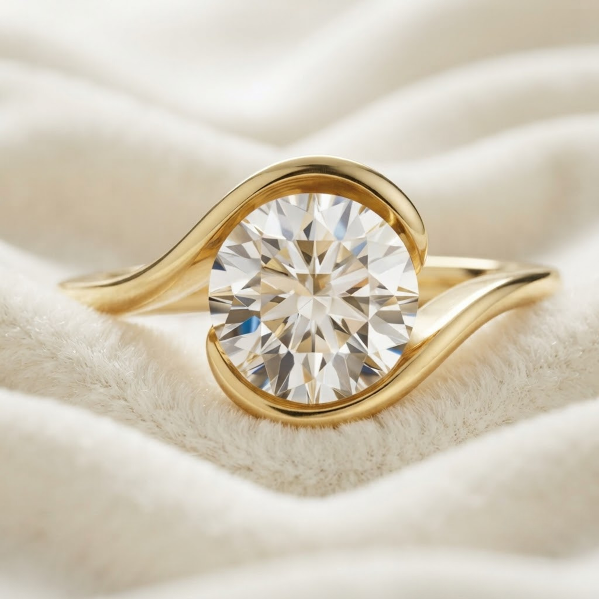 Celtic Style Solitaire Lab Diamond Ring